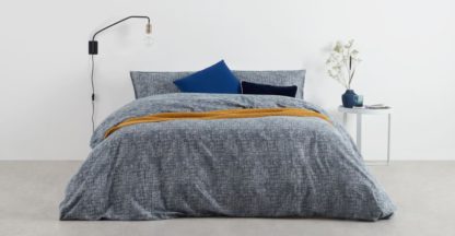 fc8c6c49a25a21b8584af5e829ce47f900749bf170b48f34e37e649f0bfbc860.jpg An Image of Fleck Brushed Cotton Duvet Cover + 2 Pillowcases, Double, Midnight Blue UK