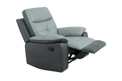 ff495eef5057399b7703de2c85d7279614def76944778562829a19bcc59b92c7.jpg An Image of Argos Home Charles Leather Mix Manual Recliner Chair - Grey