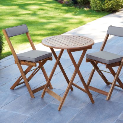 0c261adcb3a3be87eaa00c25edafaf71277a44e37ec50c30f568f03edf277e30.jpg An Image of Raffles 2 Seater Hardwood Natural Bistro Set Brown