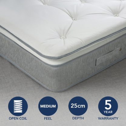 1ac266240642bc801b20469f82ca10d5b3baf75cb5f812e3728547818dedcaa1.jpg An Image of Fogarty Soft Medium Superfull Pillowtop Open Coil Mattress White