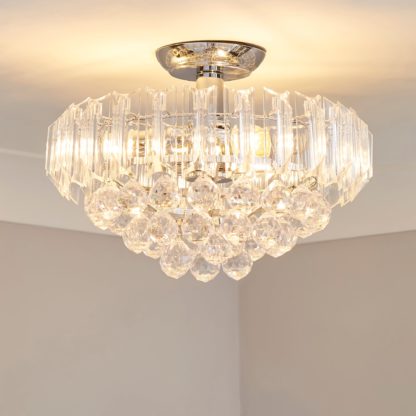 28fa660c2fd46afa5bb114c75b57abe01c642d82d77f69c88aa4e2df5cea79fd.jpg An Image of Venetian 2 Light Jewel Chrome Ceiling Fitting Silver