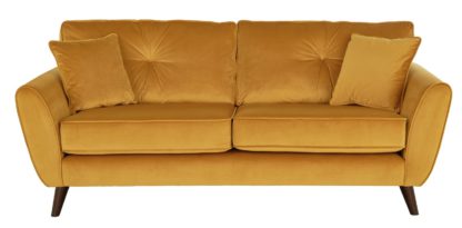 2f1a68607cbb5ac16f8341c41dc74dbb0b44d06d5374eb93e2154315dfc87c8d.jpg An Image of Habitat Isla 3 Seater Velvet Sofa - Gold