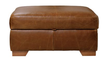 34124f30630d3812173c1ec5e40054b5acd471454a40d6e545e946e0eca4d442.jpg An Image of Habitat Eton Leather Storage Footstool - Tan