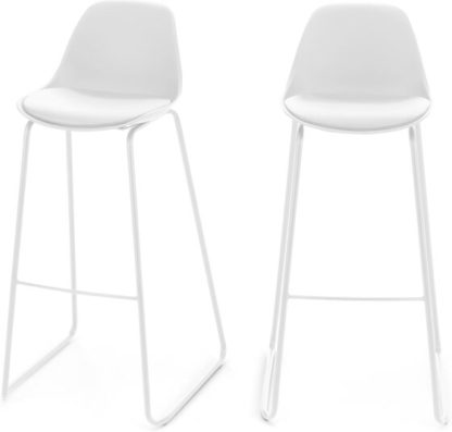 3d405fd82f32930877d2dd431d0cd588cb93962dafd3d5df9934edbcb0cd2e15.jpg An Image of Set of 2 Duggie Barstools, White