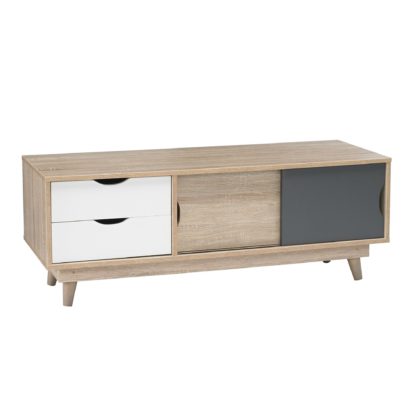 4ed51cbe2781671fad4b67ba2efbf3970c681440e4137ea430aa79550fbd0381.jpg An Image of Scandi 2 Drawer Grey TV Media Unit Grey