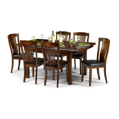 52178788cc0c29a0b4d59fa4bd32f77f0cbb860d06fb859d36e5fe939af10719.jpg An Image of Canterbury 6 Seater Dining Set Mahogany (Brown)