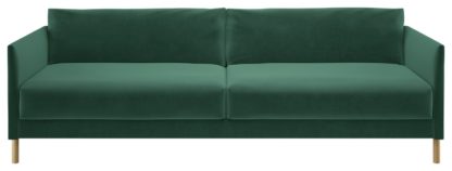 57d1458e37b19fc9c10472d641c3c99752f0578fcf6b64214578b1ae3b414e1e.jpg An Image of Habitat Hyde 3 Seater Fabric Sofa Bed - Yellow