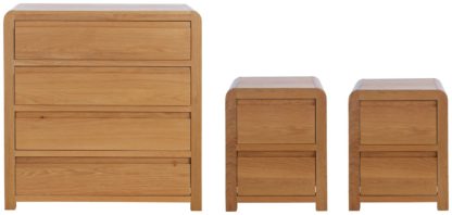 59d33a5de3bd70e0e614928e7fc4cbe18b321d18440033663b4640a2c90883ab.jpg An Image of Habitat Novara 2 Bedside & 4 Drawer Set -Oak & Oak Veneer