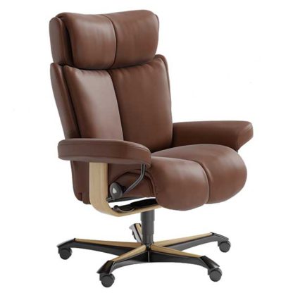 63b25fa272a9101da74280bba68bba3faa70cf02890473d9364a03e8c8da54cf.jpg An Image of Stressless Magic Office Chair Choice of Leather