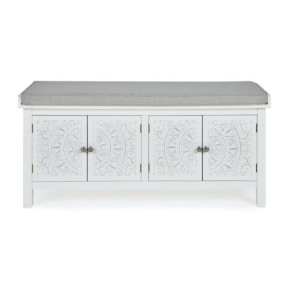 6645daa733fbd15d3134d7b17d257df93f09efc02190609e426d780ff66130c1.jpg An Image of Samira Storage Bench White