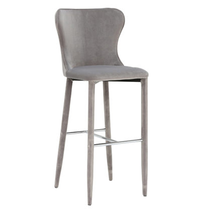 6e21946303f319314625286921e614fdcd8d008fa4ef45c5b22962d37d8d68c1.jpg An Image of Howell Velvet Bar Stool Peacock Blue