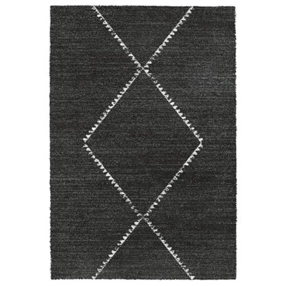 7de55186949710430645a2bd5833767f20fa2c964c7e5a6ee13657d24c8790d6.jpg An Image of Mehari Berber Single Diamond Rug Charcoal
