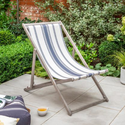 8bdbb80a509a65105ef790282598e2cc5d3241f4a7f816078a3d3bb04e30de3a.jpg An Image of Elements Wooden Striped Deckchair Light Grey
