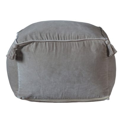 9cf43b672fdc5b5e219ff90a54bee5b5a11e8c49644dcf57c4fb09728f8b44df.jpg An Image of Furlo Silver Velvet Pouffe Silver