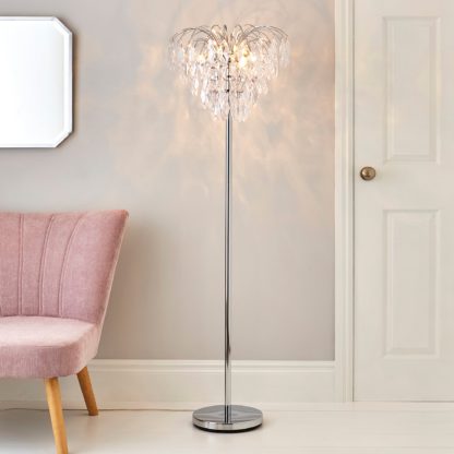 b0ce295c1b13ff81aa1e9a4cae8ae7341bca0cc9df6157aaa754f1512c4a1263.jpg An Image of Parla Chrome Floor Lamp Chrome