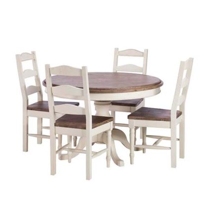 b760a406f594fa3305828dc19f251ed87681b5b6b08b960f17a9cf22695b9077.jpg An Image of Carisbrooke Round Dining Table 4 Chairs
