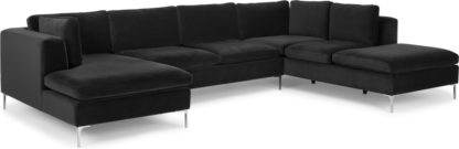d78a97d42e51a0223597d64a80f85400975bc7b0d17171b67fc71063a2bff8c2.jpg An Image of Monterosso Right Hand Facing Corner Sofa, Midnight Grey Velvet