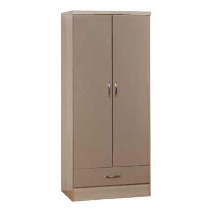 de8048c62a8f6e6c90220afa8c9df86d23973ea3f39c0be1ce0906cd9789f7e4.jpg An Image of Nevada 2 Door 1 Drawer Grey Wardrobe Grey