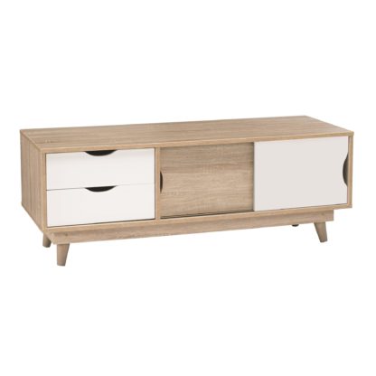 f22ce71a160c563e685e38285882456847d63d35e775263d85b7e1382a51462a.jpg An Image of Scandi 2 Drawer Grey TV Media Unit Grey