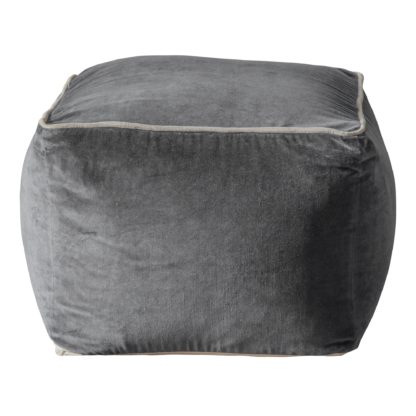22a9685b66d2f5ea277196dd5384cfdc02cec7a1aba06a114c429f1e89c2daed.jpg An Image of Martello Silver Velvet Pouffe Silver