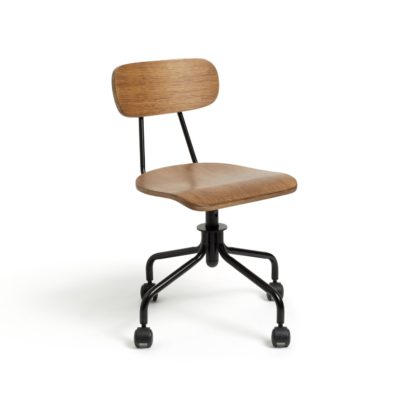 25c07a42815979902a98c601c7b2de5308e5d64b517c44b82859fd62f9f3dc2a.jpg An Image of Habitat Old School Ergonomic Office Chair - Dark Oak