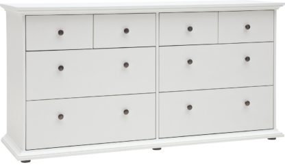 339c3d4e6146dafef483b18113bdd70774dfb7ca115352c4ad262e4e494f9580.jpg An Image of Habitat Heathland 4+4 Drw Wide Chest of Drawers - White