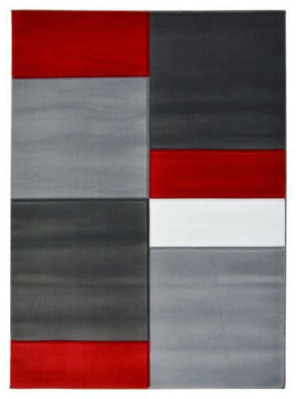 40610c76a2d9c840745684e352d020190b45eebf70c2b7ce872e83beaac27fb3-1.jpg An Image of Homemaker Daytona Blocks Rug - 80x150cm - Red