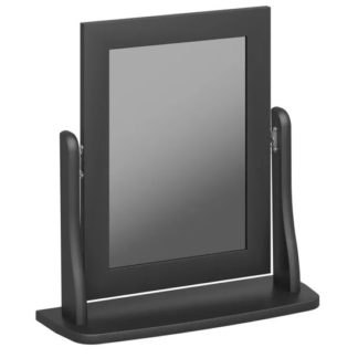 An Image of Baroque Dressing Table Mirror In Black Wooden Frame