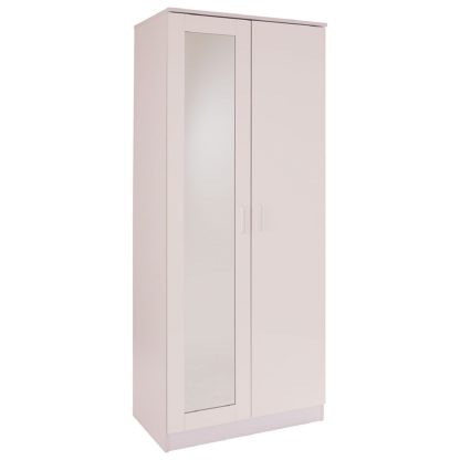 7ba5937001afd7a50c8390cbc31b7fc0a20e9853bef7c8e16011a4c3d088fc57.jpg An Image of Ottawa 2 Door Mirrored Wardrobe White White