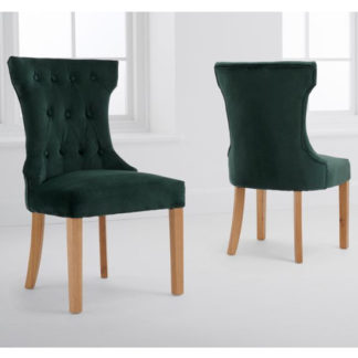 An Image of Court Green Velvet Dining Chairs In A Pair