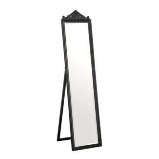 An Image of Boufoya Floor Standing Dressing Mirror In Matt Black