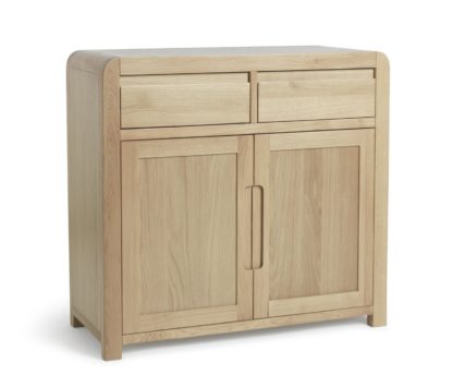 8d665e7ab08829fd436a2e6a0b0d7819d5d1ec81c88e0800f95eb67ce8709644.jpg An Image of Habitat Novara 2 Door 2 Drawer Sideboard - Oak Veneer