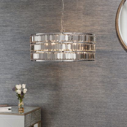 8f21e46573054b63c32874f57513d15d545ad3d447f9e7a672973ba25f5ab5f6.jpg An Image of Vogue Sabetha 5 Light Pendant Fitting Chrome