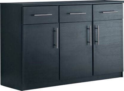 a78e1210550ae3d7f7e477060e6931d25eee3b8166b26159440de15860df77d7.jpg An Image of Argos Home Anderson 3 Door 3 Drawer Sideboard - Black