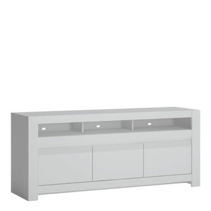 An Image of Delph 3 Door TV Unit - White