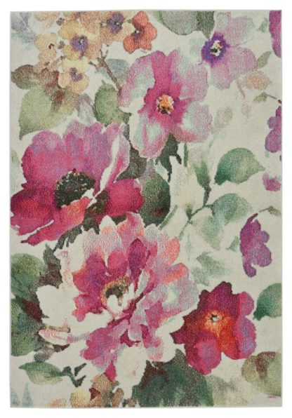e8f96f3ca19f728625cbf2dbd33df09a94b2bc3a725e90862edf8f32f984c434-1.jpg An Image of Vintage Floral Rug - 80x150cm - Blush