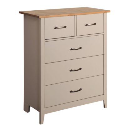 f1507ab4a1547cdbe3f90982dfe1cb38fe317af8bd9399343f5f5d483f2a091e.jpg An Image of Norfolk Grey Wide 5 Drawer Chest Grey and Brown