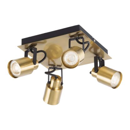 0da92dc83a432a1dd2c7f75f7655f19b0e8c60393ae62b8a400bfd213a601e24.jpg An Image of Lucy 4 Lamp Spotlight, Bar. Gold/Black
