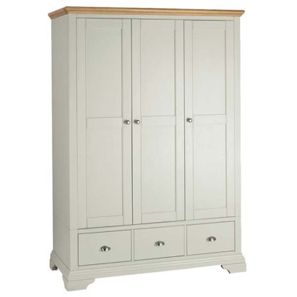 0e2a216e85e4def4d017f8a0603295bf39dd81e2a9e517efed1af3f641ea1543.jpg An Image of Carrington Triple Wardrobe Soft Grey and Oak