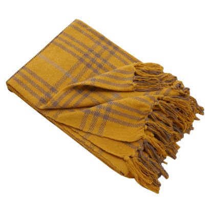 10647c3b36be8c0f24cae186f1e5a7bf31c4745e4472503c084e52f4863eb19f.jpg An Image of Countryman Mustard Check Throw Mustard
