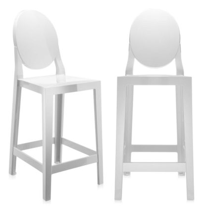 11398646146f77622da36d2d49f39c61b844d97919e5b1d47b8f9a4a7a337f45.jpg An Image of Pair of Kartell One More Counter Stools, Black