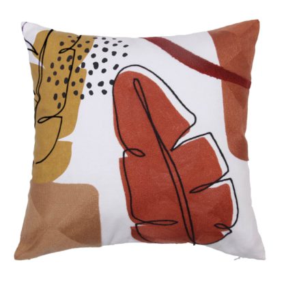 15e44ef9cd7c4d310574559cbb4b5479dec99e97d816714c3a349105265d593d.jpg An Image of Abstract Leaf Cushion - Rust