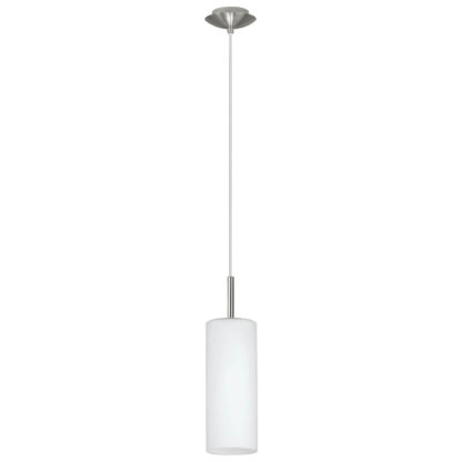 1ee0587aef9395d62ee8e8f5a1caea71958a6d5cd2431f9fc14c1fe9e3da0c80.jpg An Image of Eglo Troy 3 (1 Light) Pendant Light - Satin Nickel