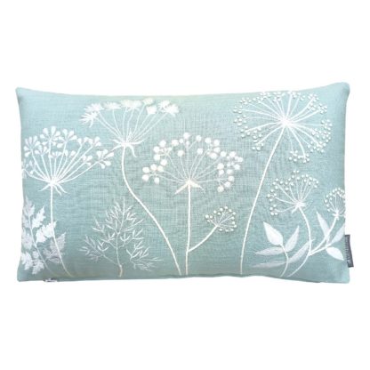 245579d0f9272429a43f985cbf9de460b25bb6bb6d1553f2da30a152ccc0455e.jpg An Image of Country Living Meadow Embroidered Cushion - 30x50cm - Duck Egg
