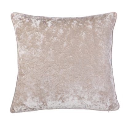 26ce9de5f05f771ec4697107df255d942fa1f21942c66ce4159fabb8b76501d1.jpg An Image of Crushed Velvet Cushion - Champagne