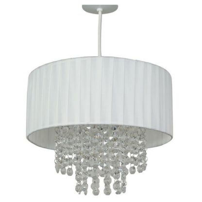 2b6cc1518540debe3b0011b866190475672bf3f8778fbfdad1d42f40a1d29fae.jpg An Image of Lenore White Pleated Shadelier