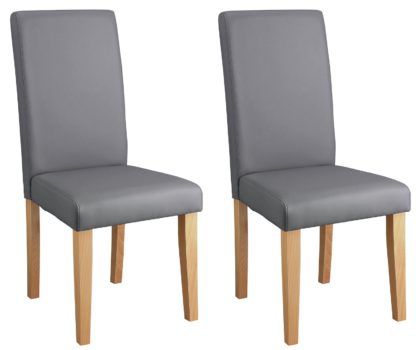32d16568614fb56d59bc2797642f8d81e907f387201a95f7424a5b6317b4370b.jpg An Image of Argos Home Pair of Midback Dining Chairs - Grey