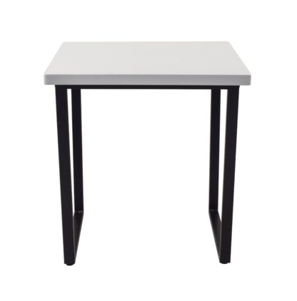409719b51e0e6d5b7900496ec2381d3315f3758153b4d6ad2f0898fe42c94fa5.jpg An Image of Vixen Compact Square Dining Table Black and white