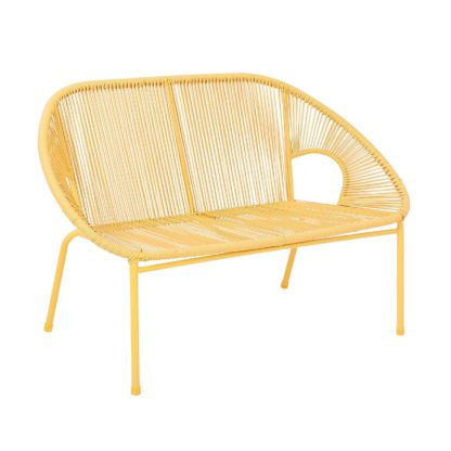 4fb731491e9c373bcefe2b4a4f126542139171e640a3f80605b690e95a2e7790.jpg An Image of Homebase Acapulco 2 Seater Garden Bench - Yellow