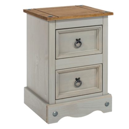 622f3aa45029526d10e9f937b5810482e7f8f1af6ad44b396a1aa9ee0480b9cc.jpg An Image of Corona Grey 2 Drawer Petite Bedside Cabinet Grey